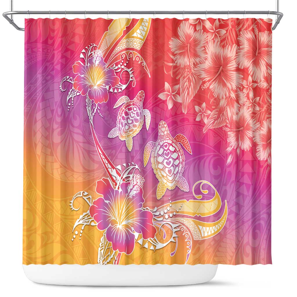 Polynesia Sea Turtle Couple Shower Curtain One Soul One Love