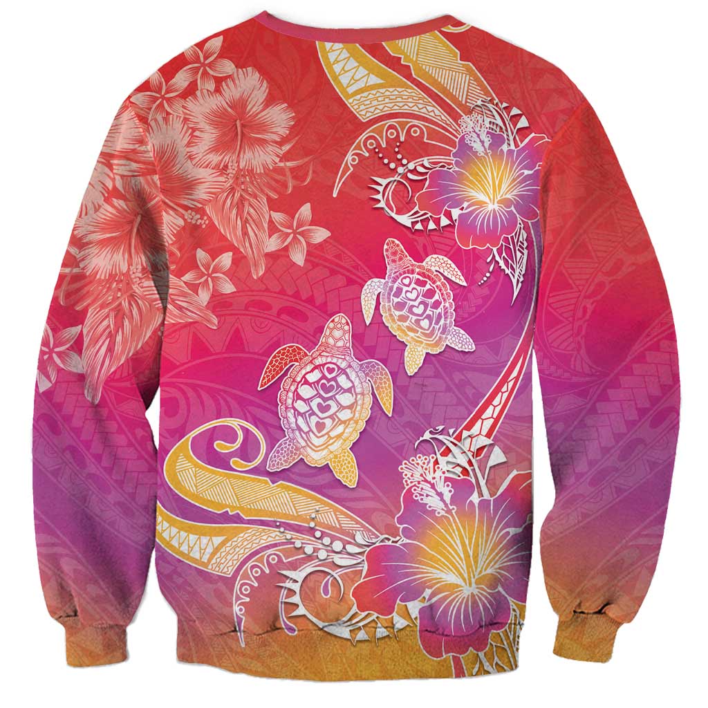 Polynesia Sea Turtle Couple Sweatshirt One Soul One Love