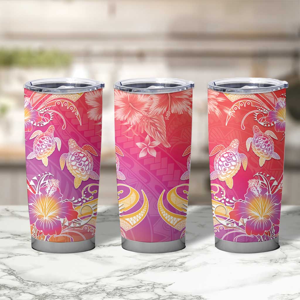 Polynesia Sea Turtle Couple Tumbler Cup One Soul One Love