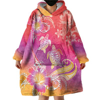 Polynesia Sea Turtle Couple Wearable Blanket Hoodie One Soul One Love