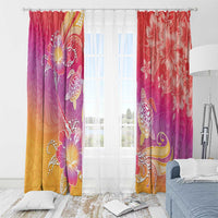 Polynesia Sea Turtle Couple Window Curtain One Soul One Love