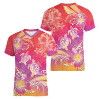 Polynesia Sea Turtle Couple Women V-Neck T-Shirt One Soul One Love