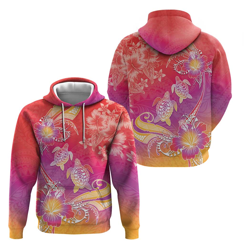 Polynesia Sea Turtle Couple Zip Hoodie One Soul One Love