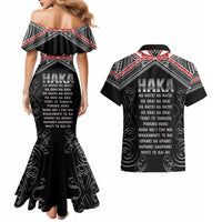 New Zealand Aotearoa Couples Matching Mermaid Dress and Hawaiian Shirt Traditional Kapa Haka