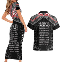 New Zealand Aotearoa Couples Matching Short Sleeve Bodycon Dress and Hawaiian Shirt Traditional Kapa Haka