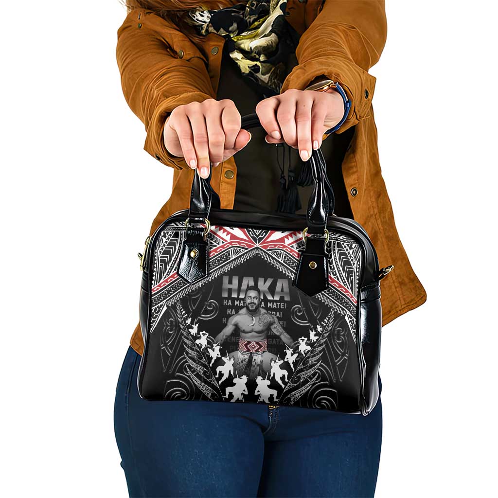 New Zealand Aotearoa Shoulder Handbag Traditional Kapa Haka LT05 One Size Black - Polynesian Pride
