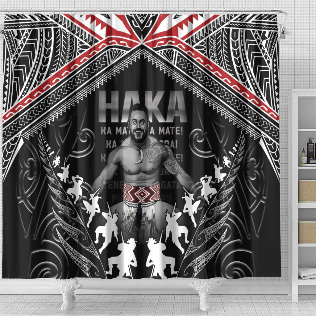New Zealand Aotearoa Shower Curtain Traditional Kapa Haka