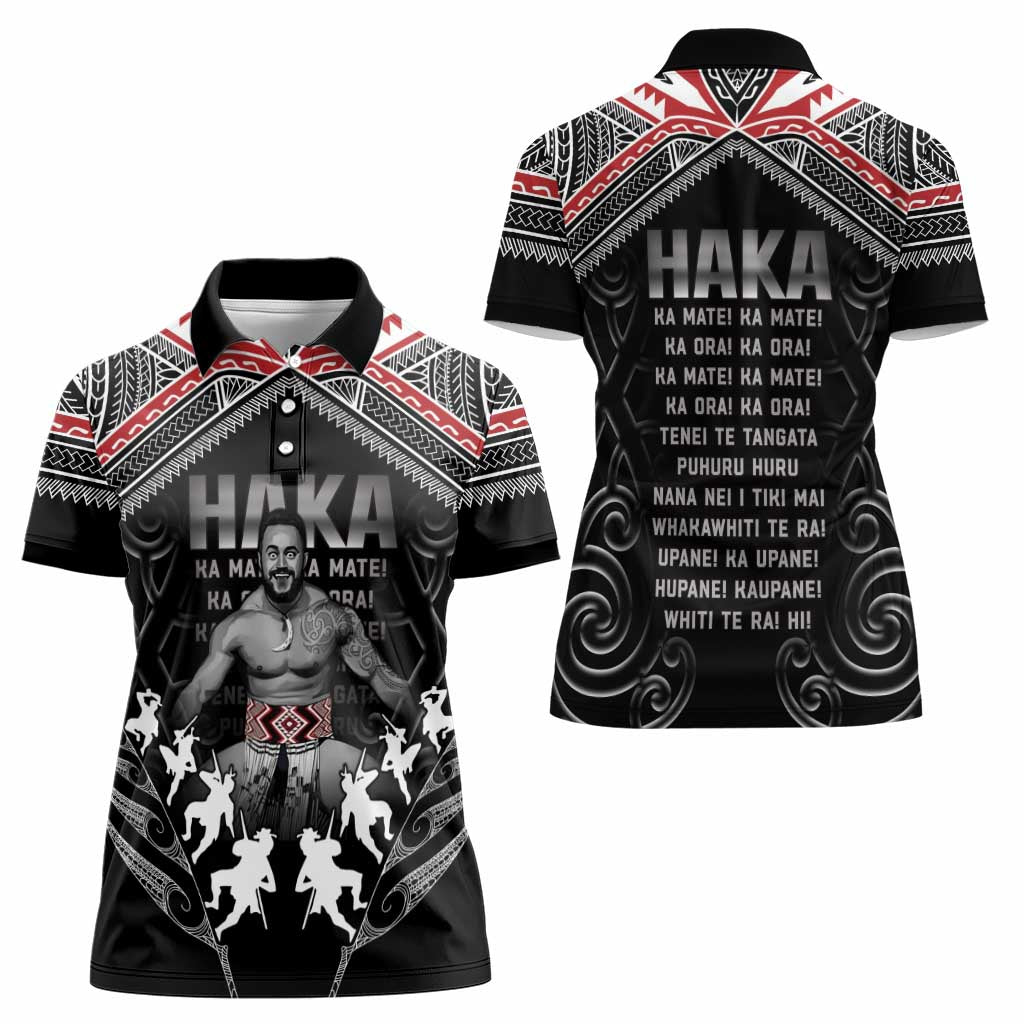 New Zealand Aotearoa Women Polo Shirt Traditional Kapa Haka