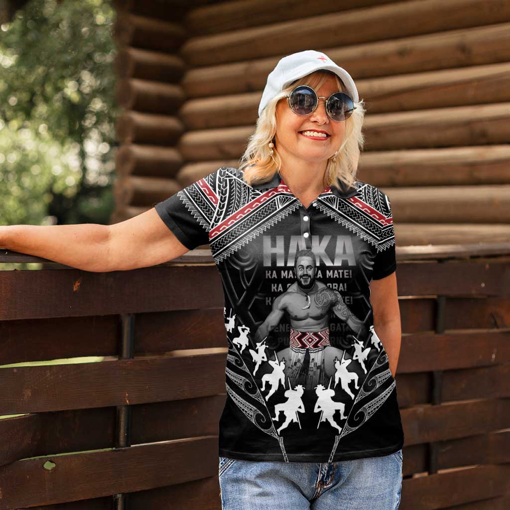 New Zealand Aotearoa Women Polo Shirt Traditional Kapa Haka