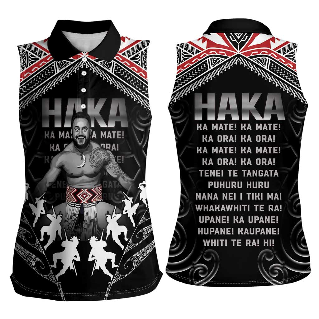 New Zealand Aotearoa Women Sleeveless Polo Shirt Traditional Kapa Haka