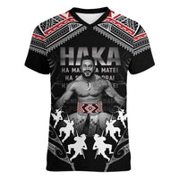 New Zealand Aotearoa Women V-Neck T-Shirt Traditional Kapa Haka