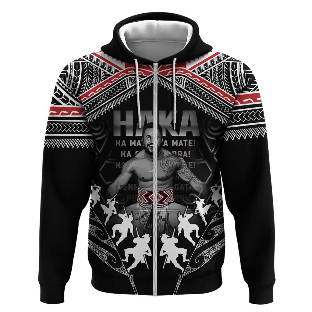 New Zealand Aotearoa Zip Hoodie Traditional Kapa Haka