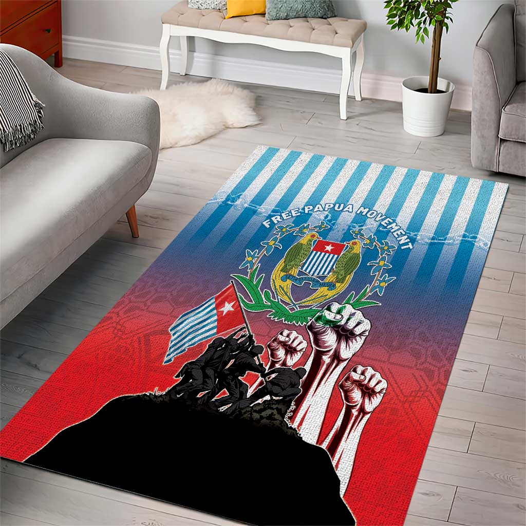 Free West Papua Area Rug One People One Soul Unique Style - Polynesian Pride