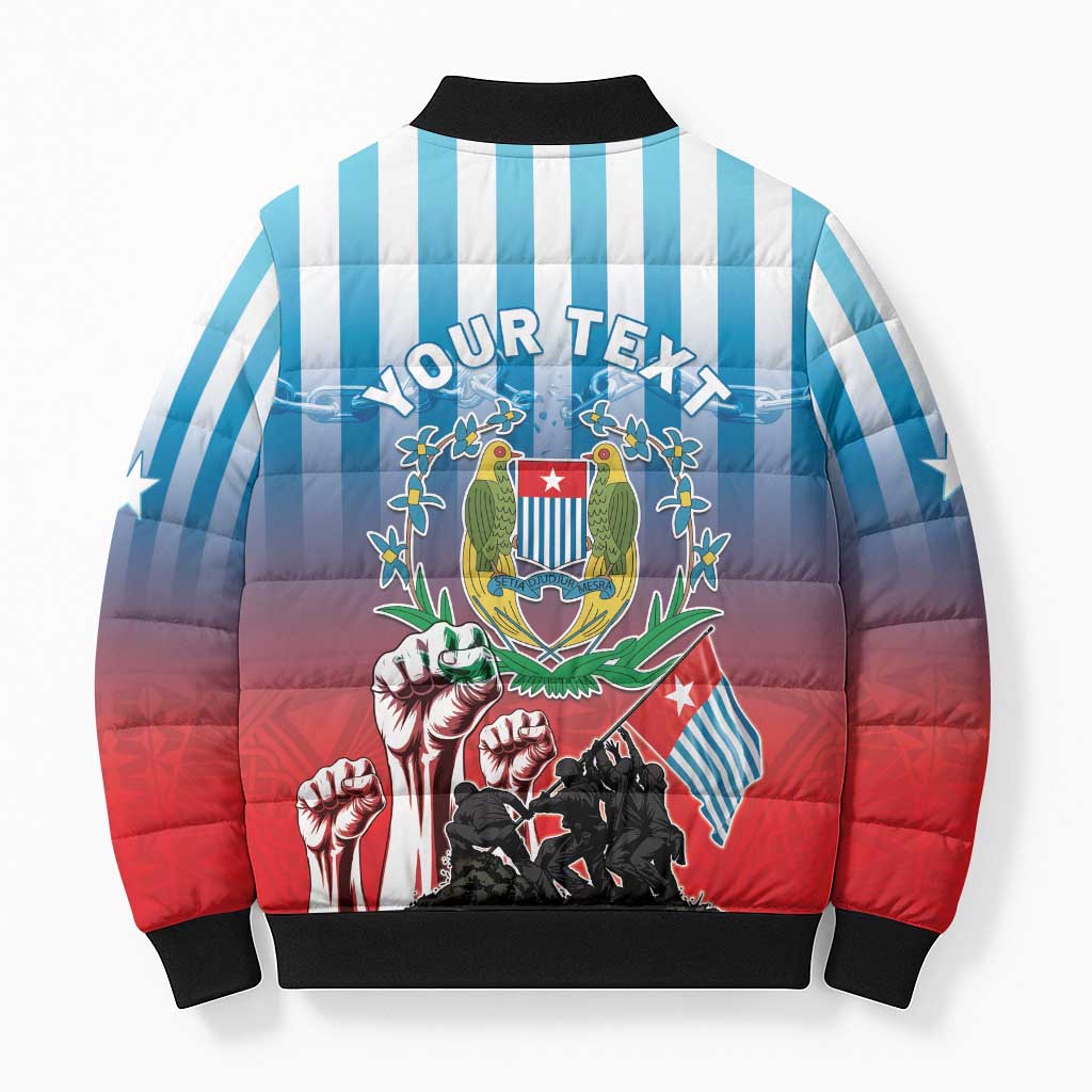 Personalised Free West Papua Bomber Puffer Jacket One People One Soul Unique Style LT05 - Polynesian Pride