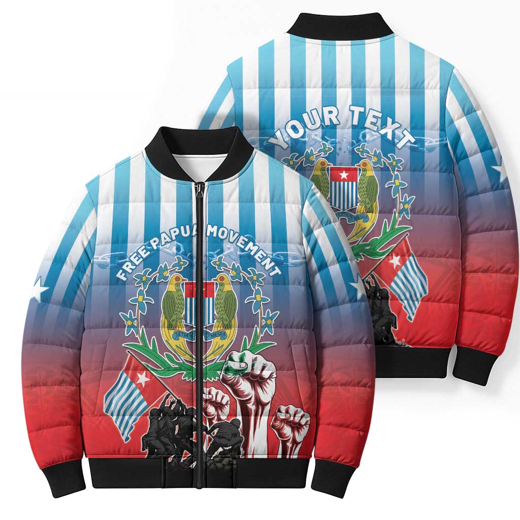 Personalised Free West Papua Bomber Puffer Jacket One People One Soul Unique Style LT05 - Polynesian Pride