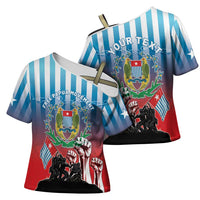 Personalised Free West Papua Cross Shoulder Shirt One People One Soul Unique Style LT05 - Polynesian Pride
