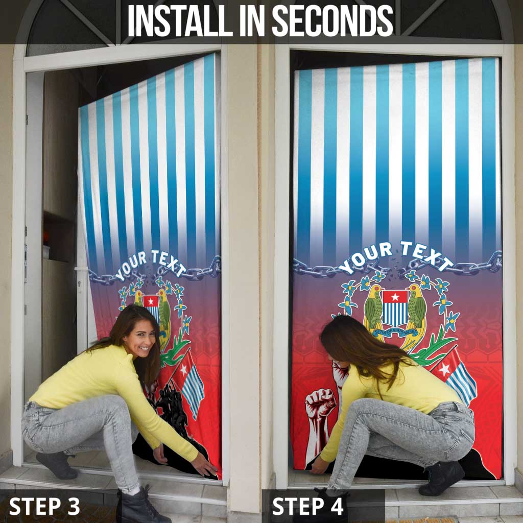 Personalised Free West Papua Door Cover One People One Soul Unique Style - Polynesian Pride