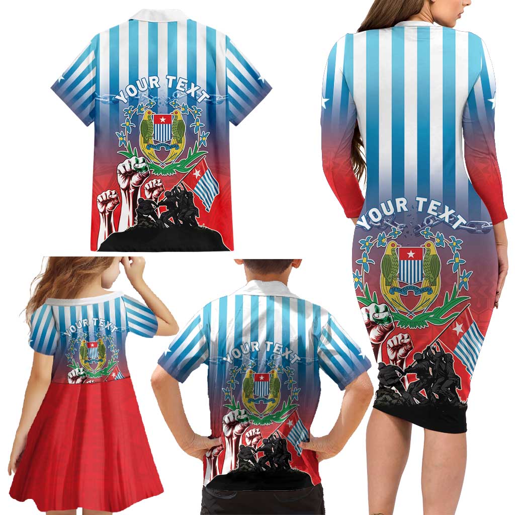 Personalised Free West Papua Family Matching Long Sleeve Bodycon Dress and Hawaiian Shirt One People One Soul Unique Style - Polynesian Pride