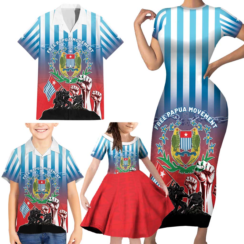 Personalised Free West Papua Family Matching Short Sleeve Bodycon Dress and Hawaiian Shirt One People One Soul Unique Style - Polynesian Pride
