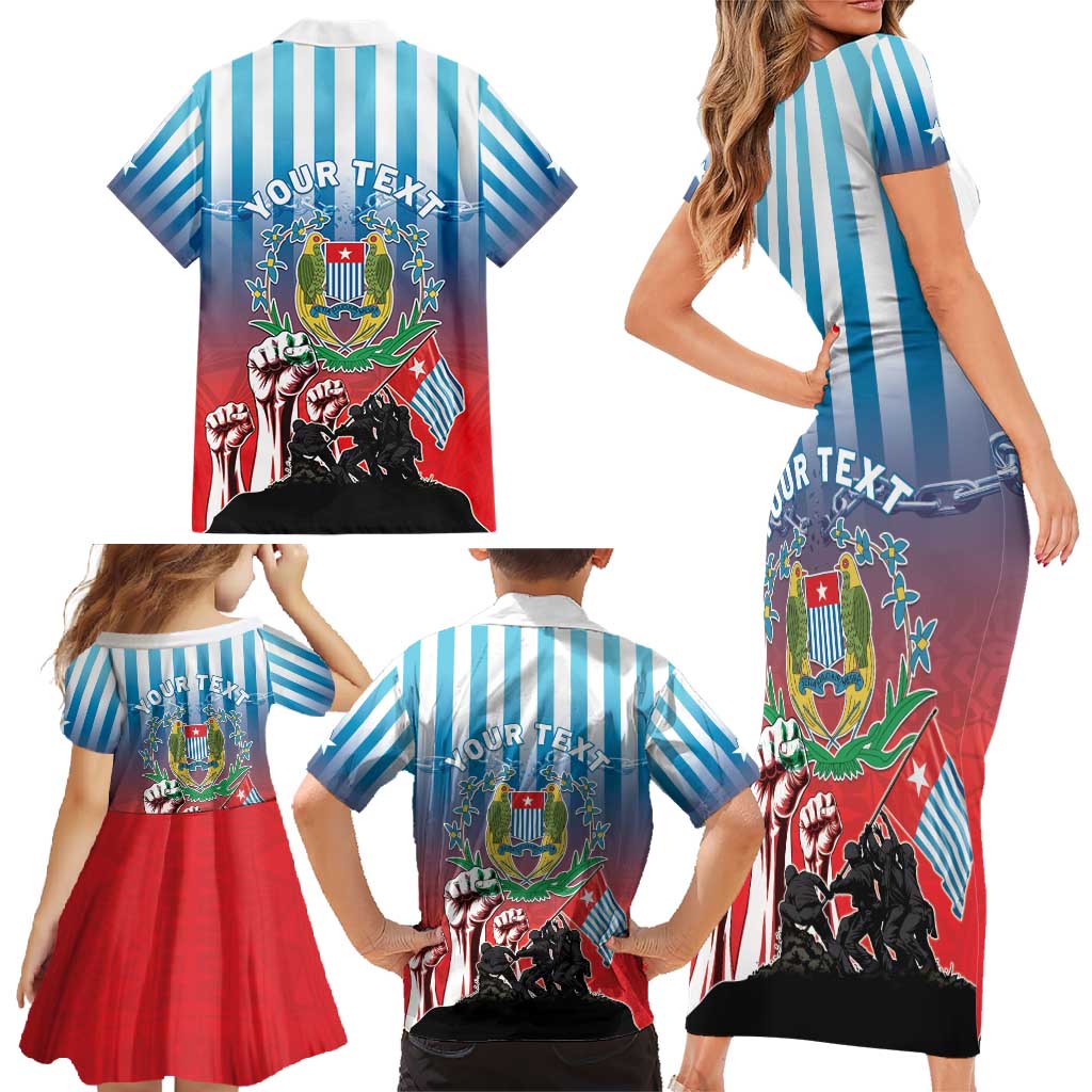 Personalised Free West Papua Family Matching Short Sleeve Bodycon Dress and Hawaiian Shirt One People One Soul Unique Style - Polynesian Pride