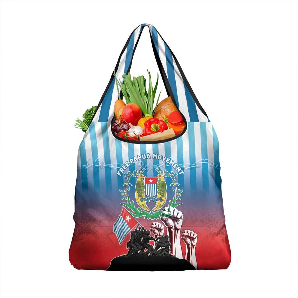 Free West Papua Grocery Bag One People One Soul Unique Style LT05 1-pack One Size Blue - Polynesian Pride