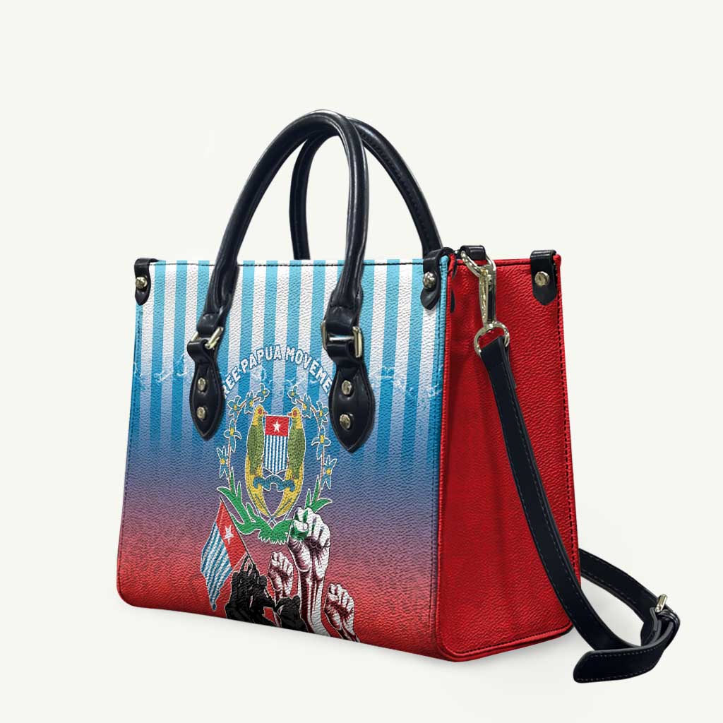 Free West Papua Leather Bag One People One Soul Unique Style LT05 Blue - Polynesian Pride