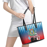 Free West Papua Leather Tote Bag One People One Soul Unique Style - Polynesian Pride