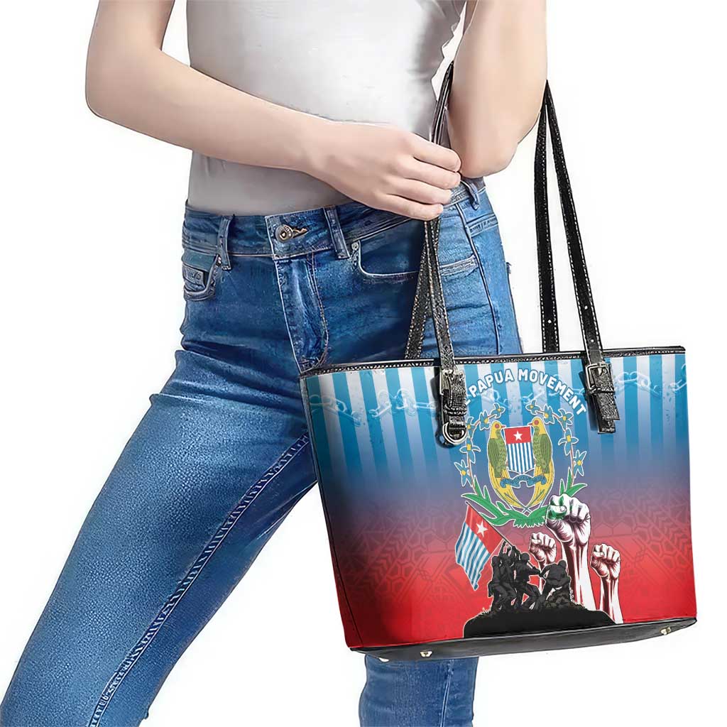 Free West Papua Leather Tote Bag One People One Soul Unique Style - Polynesian Pride