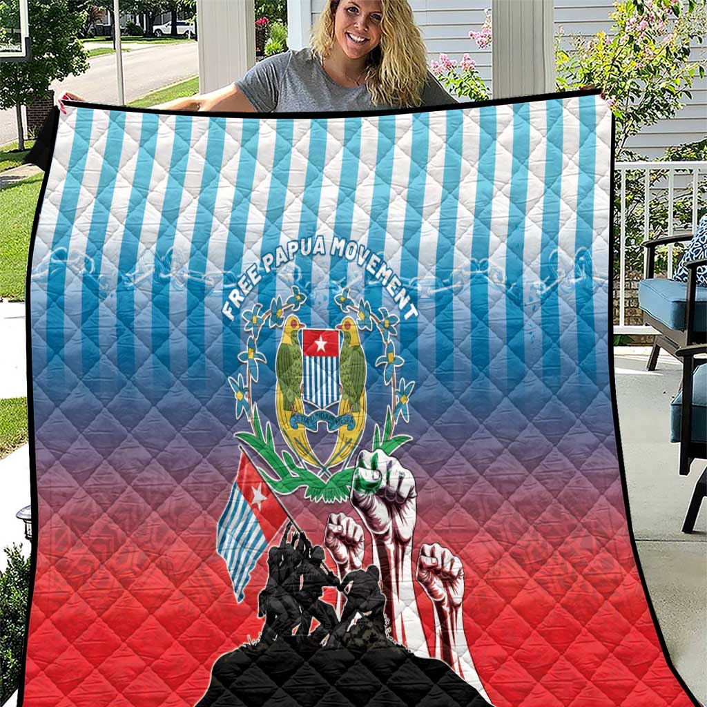 Free West Papua Quilt One People One Soul Unique Style LT05 Blue - Polynesian Pride