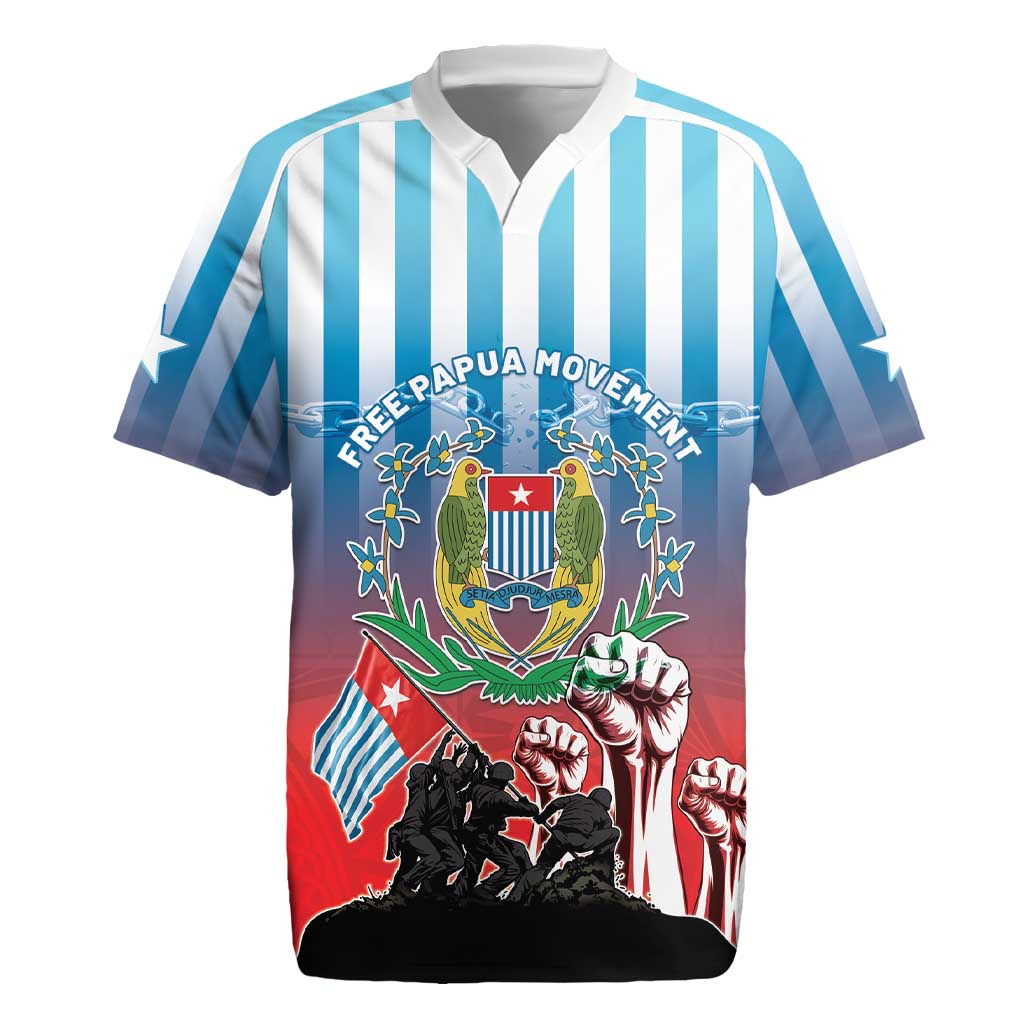 Personalised Free West Papua Rugby Jersey One People One Soul Unique Style LT05 Blue - Polynesian Pride