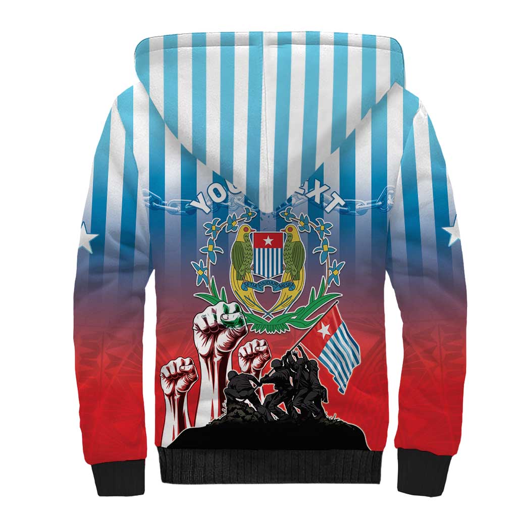 Personalised Free West Papua Sherpa Hoodie One People One Soul Unique Style LT05 - Polynesian Pride
