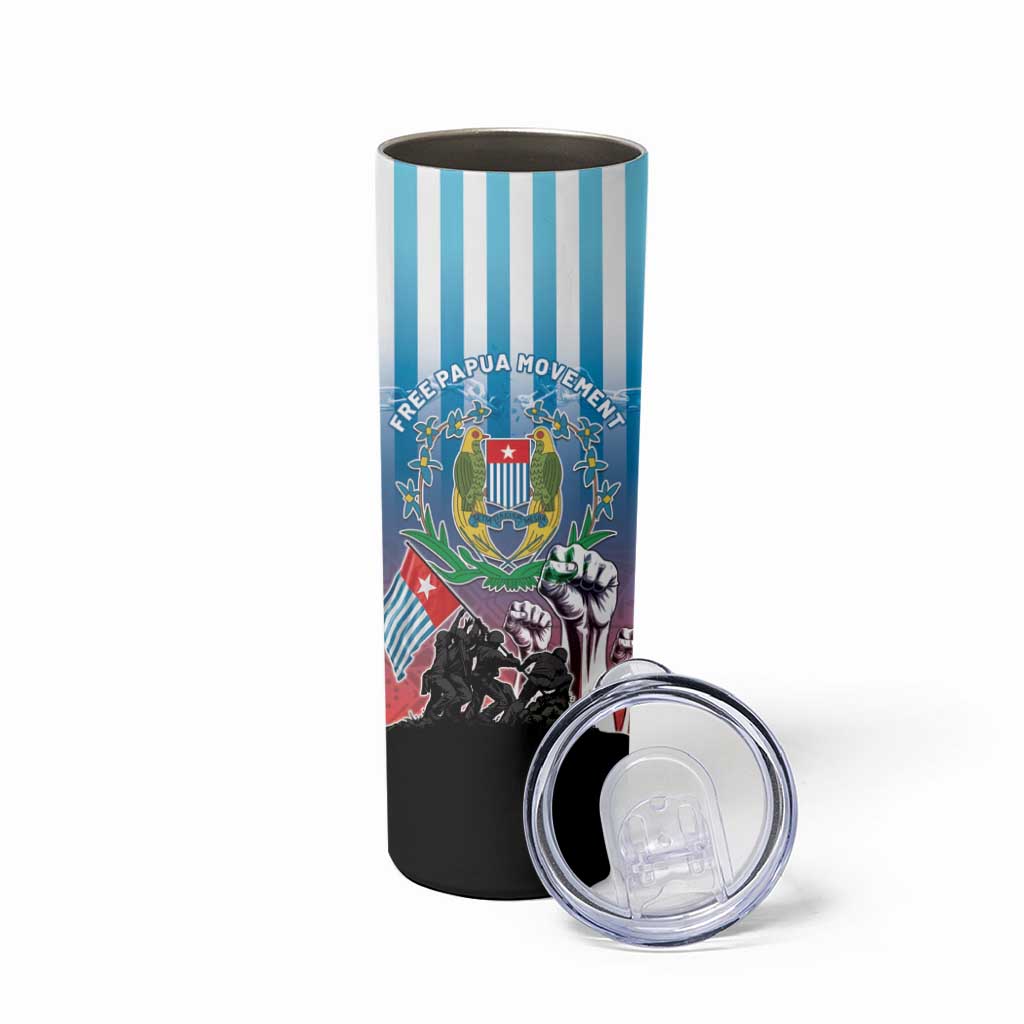 Personalised Free West Papua Skinny Tumbler One People One Soul Unique Style - Polynesian Pride