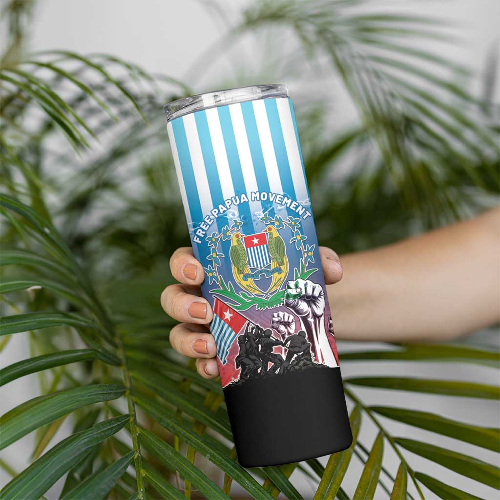 Personalised Free West Papua Skinny Tumbler One People One Soul Unique Style - Polynesian Pride