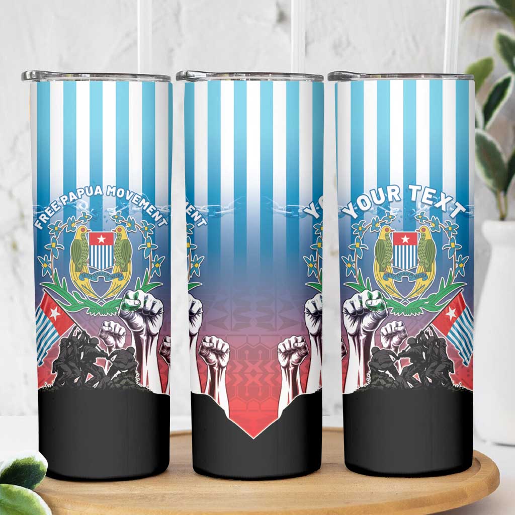 Personalised Free West Papua Skinny Tumbler One People One Soul Unique Style - Polynesian Pride