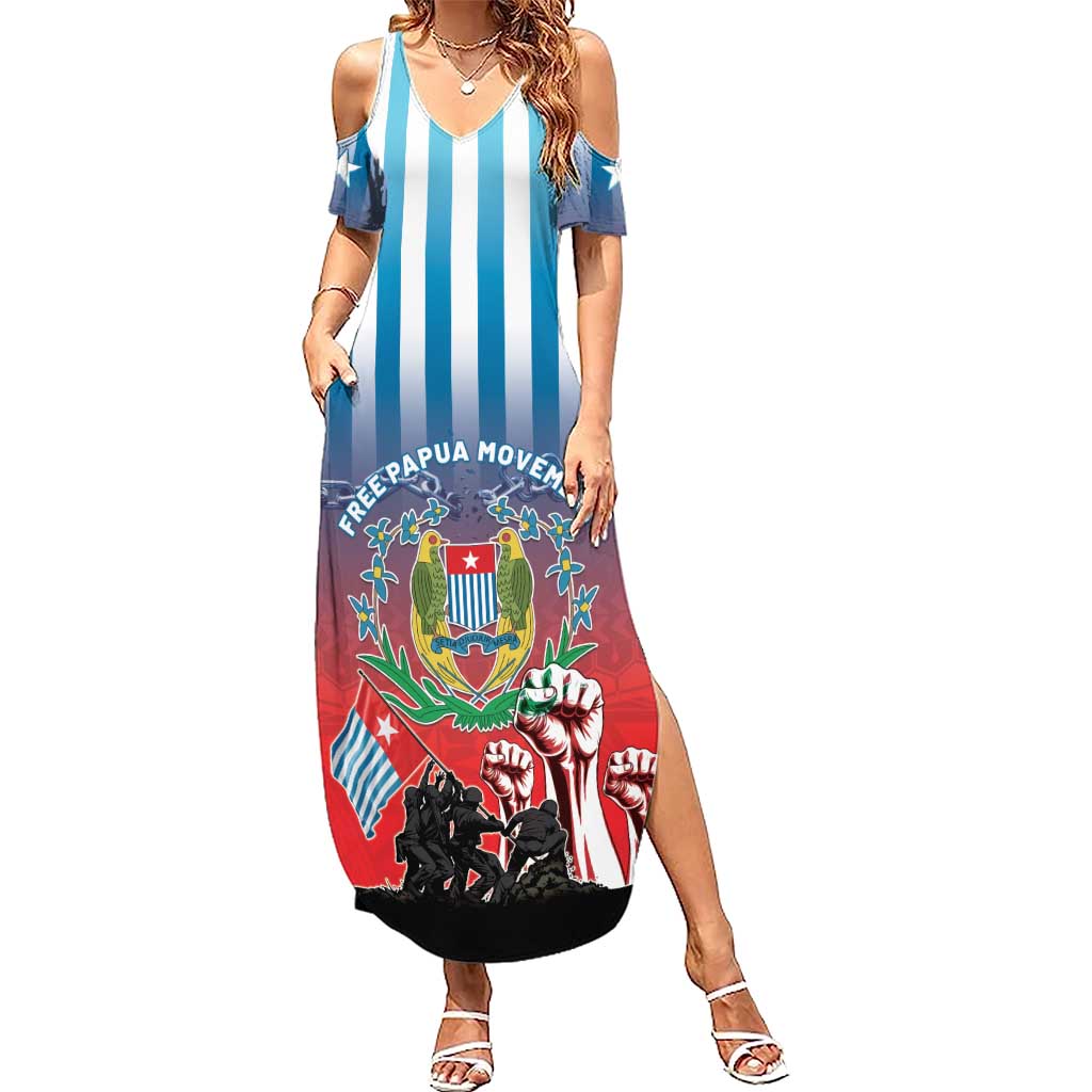 Personalised Free West Papua Summer Maxi Dress One People One Soul Unique Style LT05 Women Blue - Polynesian Pride