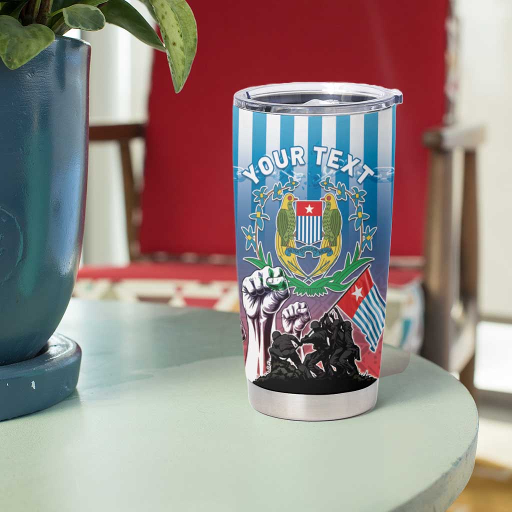 Personalised Free West Papua Tumbler Cup One People One Soul Unique Style - Polynesian Pride