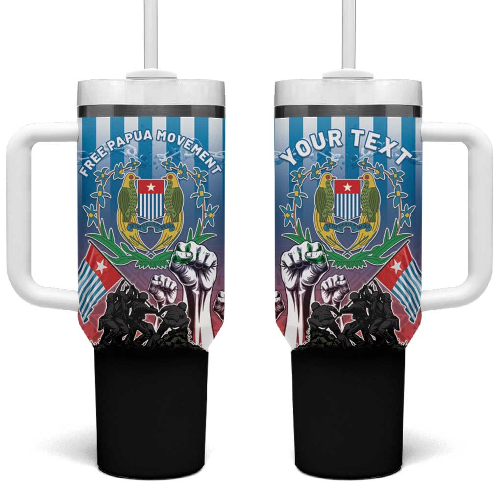 Personalised Free West Papua Tumbler With Handle One People One Soul Unique Style - Polynesian Pride