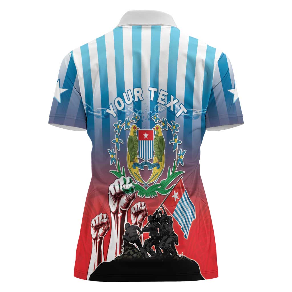 Personalised Free West Papua Women Polo Shirt One People One Soul Unique Style - Polynesian Pride