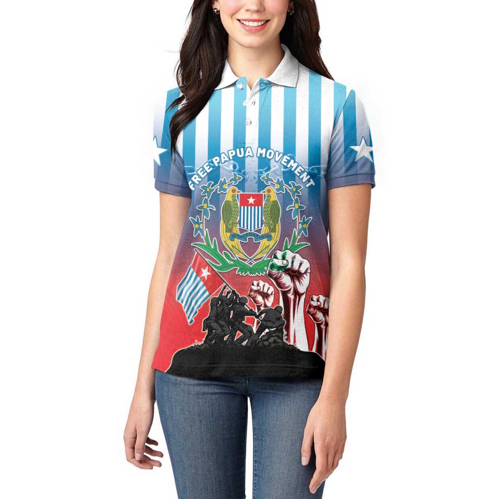Personalised Free West Papua Women Polo Shirt One People One Soul Unique Style - Polynesian Pride