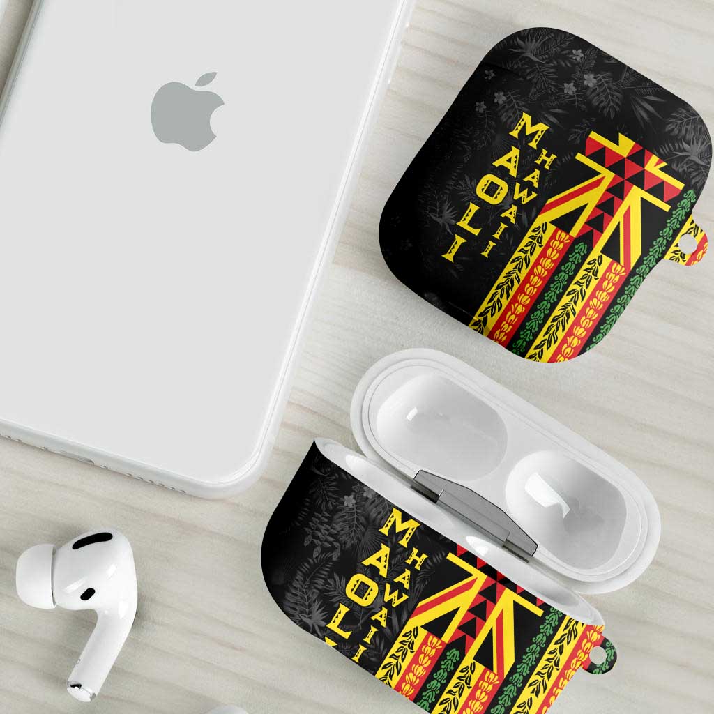 Hawaii Maoli Spirit AirPods Case Kakau Pattern With Flower Lei - Polynesian Pride