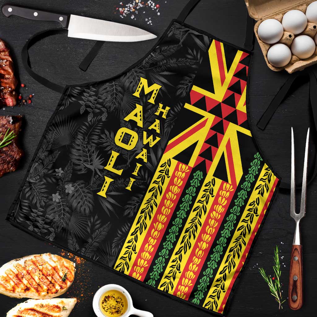 Hawaii Maoli Spirit Apron Kakau Pattern With Flower Lei - Polynesian Pride