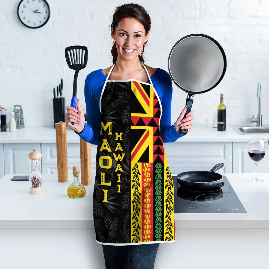 Hawaii Maoli Spirit Apron Kakau Pattern With Flower Lei - Polynesian Pride