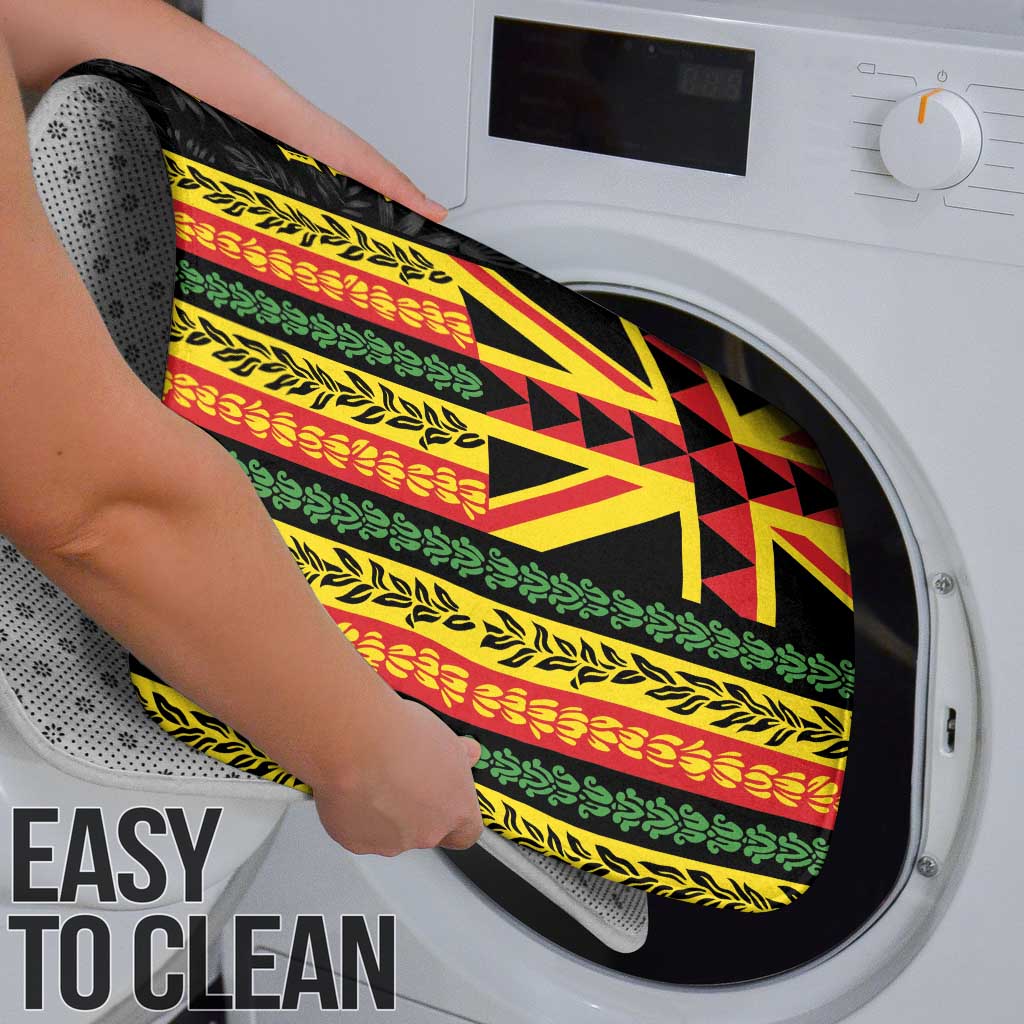 Hawaii Maoli Spirit Bathroom Set Kakau Pattern With Flower Lei - Polynesian Pride