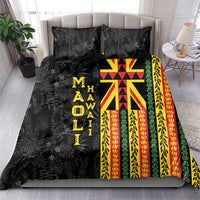 Hawaii Maoli Spirit Bedding Set Kakau Pattern With Flower Lei - Polynesian Pride
