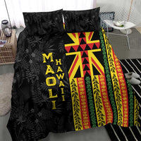 Hawaii Maoli Spirit Bedding Set Kakau Pattern With Flower Lei - Polynesian Pride