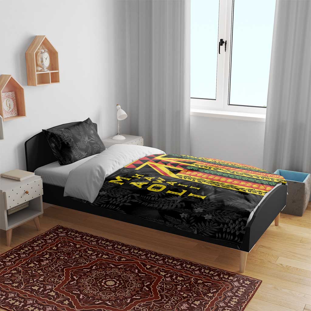 Hawaii Maoli Spirit Bedding Set Kakau Pattern With Flower Lei - Polynesian Pride