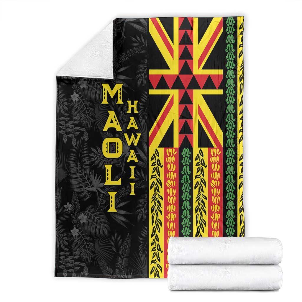Hawaii Maoli Spirit Blanket Kakau Pattern With Flower Lei - Polynesian Pride