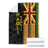Hawaii Maoli Spirit Blanket Kakau Pattern With Flower Lei - Polynesian Pride