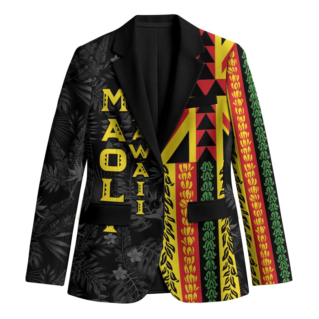 Hawaii Maoli Spirit Blazer Kakau Pattern With Flower Lei - Polynesian Pride