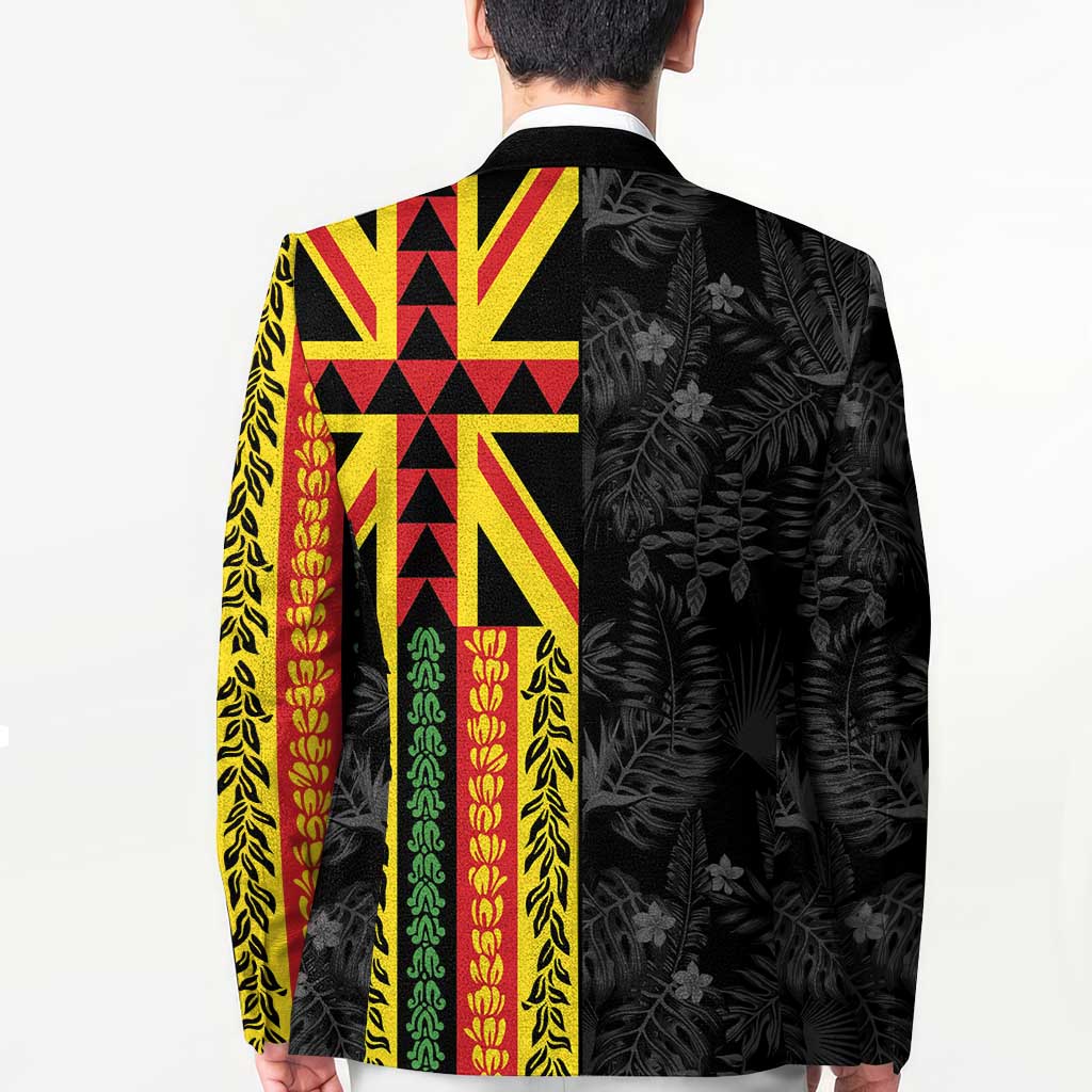 Hawaii Maoli Spirit Blazer Kakau Pattern With Flower Lei - Polynesian Pride